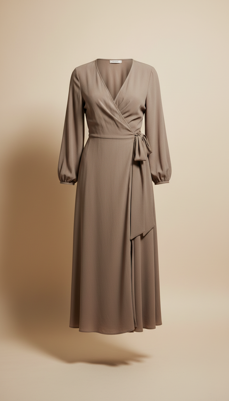 Vestido cruzado de crepé clásico